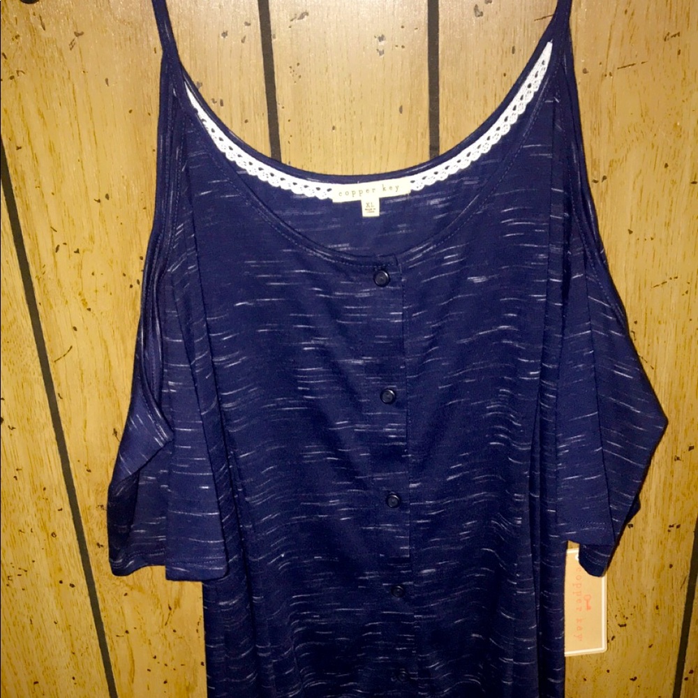 Copper Key Cut out shoulder dress